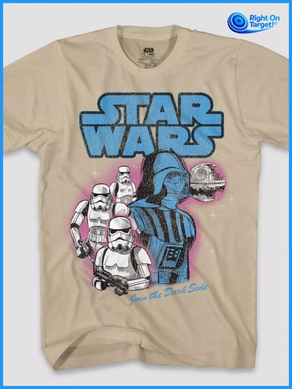 XL - Mens Star Wars Short Sleeve Graphic T-Shirt - Tan